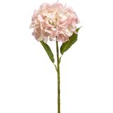 Emerald Kunstbloem hortensia tak - 2x - 52 cm - licht roze - Real Touch - hydrangea - kunst zijdebloemen