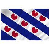3x vlag van Friesland - 150 x 100 cm - Friese vlag met hartjes