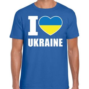I love Ukraine t-shirt blauw voor heren - Oekrains landen shirt -  Oekraine supporter kleding