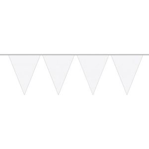 Vlaggenlijn - 10 meter - kunststof - wit - bruiloft decoratie