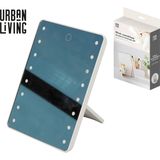 Urban Living - Make Up Spiegel - met LED verlichting - Inclusief Batterijen - 17x22cm - Wit