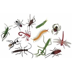 Halloween Ravensden Speelgoed insecten - 12 stuks - kunststof - Nep insecten