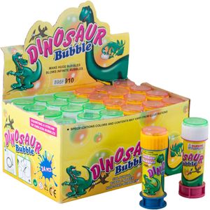 6x Dinosaurus Bellenblaas Flesjes met Spelletje 60 ml Voor Kinderen - Uitdeelspeelgoed