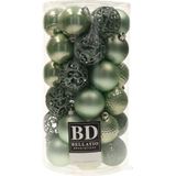 Bellatio Decorations kerstboom H210 cm - met kerstballen mintgroen