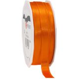 2x Luxe Hobby/decoratie oranje satijnen sierlinten 1 cm/10 mm x 25 meter- Luxe kwaliteit - Cadeaulint satijnlint/ribbon