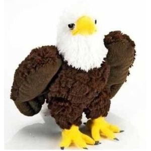 Pluche bruin/witte Amerikaanse zeearend roof vogel knuffel 25 cm - Zeearenden vogel knuffels - Speelgoed voor kinderen