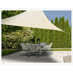 Schaduwdoek/zonnescherm driehoek creme wit 3.6 x 3.6 x 3.6 meter - Terras/tuin zonwering