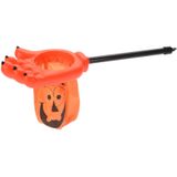 Trick or treat snoep zak pompoen met handvat oranje 53 x 14 cm - Halloween snoep ophalen