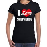 I love Shepherds honden t-shirt zwart - dames - Herder liefhebber cadeau shirt