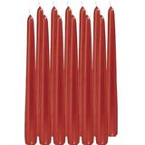 24x Rode dinerkaarsen 25 cm 8 branduren - Geurloze kaarsen rood - Tafelkaarsen/kandelaarkaarsen