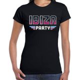 Ibiza party feest t-shirt zwart voor dames - zwarte 70s/80s/90s disco/feest shirts/Ibiza party