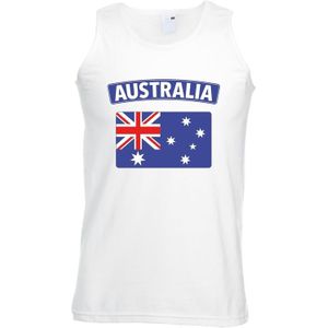 Australie singlet shirt/ tanktop met Australische vlag wit heren