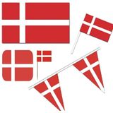 Feestartikelen Denemarken versiering pakket - Denemarken thema decoratie - Deense vlag