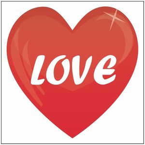 Love hartjes sticker 10,5 cm - valentijn decoratie / versiering