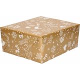 4x Rollen Kerst inpakpapier/cadeaupapier goud/zilver 2,5 x 0,7 cm - Luxe papier kwaliteit kerstpapier - Kerstmis