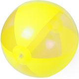 10x stuks opblaasbare strandballen plastic geel 28 cm - Strand buiten zwembad speelgoed