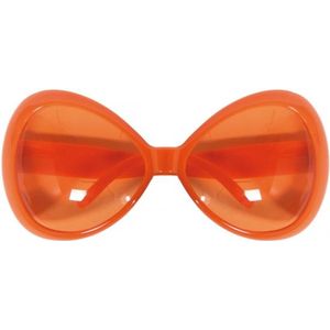 Oranje mega party zonnebril voor dames - Koningsdag artikelen