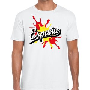 EspaÃ±a/Spanje landen t-shirt spetter wit voor heren - supporter/landen kleding Spanje