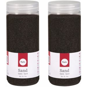 4x pakjes fijn decoratie zand zwart 475 ml