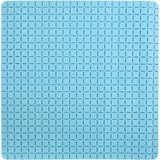 MSV Douche/bad anti-slip mat badkamer - rubber - lichtblauw - 54 x 54 cm - met zuignappen
