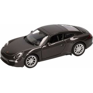 Welly Modelauto Porsche - Carrera S - antraciet grijs - schaal 1:36 - speelgoedauto