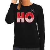 Foute Kersttrui / sweater - ho ho ho - zwart voor dames - kerstkleding / kerst outfit