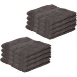 8x Voordelige handdoeken grijs 50 x 100 cm 420 grams - Badkamer textiel badhanddoeken