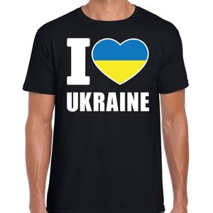 I love Ukraine t-shirt zwart voor heren - Oekrains landen shirt -  Oekraine supporter kleding