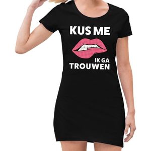 Kus me ik ga trouwen jurkje zwart dames - feest jurk dames - vrijgezellenfeest kleding