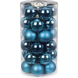 Inge Christmas Goods Kerstballen - 30st - glazen diep blauw - 6 cm