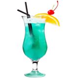 Glasmark Cocktail glazen - 6x - 420 ml - turquoise - glas - pina colada glazen