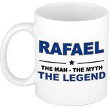 Naam cadeau Rafael - The man, The myth the legend koffie mok / beker 300 ml - naam/namen mokken - Cadeau voor o.a  verjaardag/ vaderdag/ pensioen/ geslaagd/ bedankt