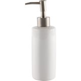 Excellent Houseware WC-/toiletborstel houder dolomiet wit met zeeppompje 400 ml