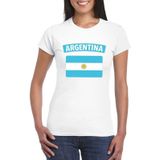 Argentinie t-shirt met Argentijnse vlag wit dames
