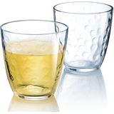 Bormioli Rocco schenkkan/waterkan van glas 1,8 liter met 6x stuks waterglazen van 250 ml