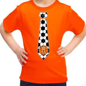 Bellatio Decorations Oranje supporter shirt meisjes - stropdas - oranje - EK/WK voetbal - Nederland