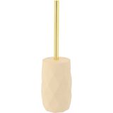 Tendance WC/toiletborstel in houder Diamond - beige - kunststof - 8 x 34 cm