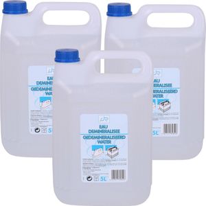 Urban Living Accuwater/Demiwater - 3x - gedemineraliseerd water - fles 5 liter- water zonder zouten - voor ruiten/strijkijzer/auto en meer
