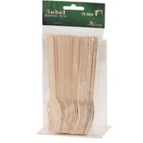 50x houten wegwerp vorken bestek 16 cm bio/eco - BBQ/verjaardag/picknick bestek berkenhout
