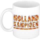 Holland kampioen beker / mok wit - 300 ml - oranje supporter / fan