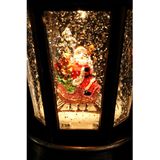 Snowglobe glitter lantaarn met kerstman - 23 cm - met muziek en licht - muziekdoos