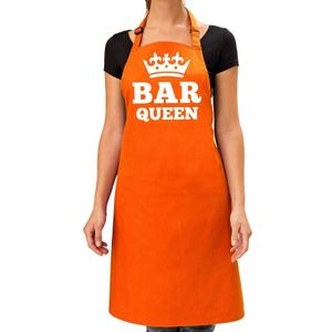 Oranje Bar Queen keuken schort dames - Oranje Koningsdag / Orange supporter accessoires