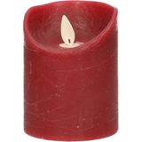 2x Bordeaux rode LED kaarsen / stompkaarsen 10 cm - Luxe kaarsen op batterijen met bewegende vlam