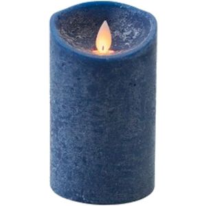 1x Donkerblauwe LED Kaars / Stompkaars 12,5 cm - Luxe Kaarsen Op Batterijen met Bewegende Vlam
