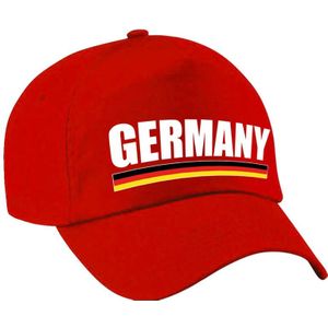 Germany supporters pet rood voor dames en heren - volwassenen - Duitsland landen baseball cap - supporter accessoire