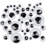 2200x Wiebel oogjes/googly eyes 4-20 mm - Plastic beweegbare oogjes - Hobby/knutselmateriaal