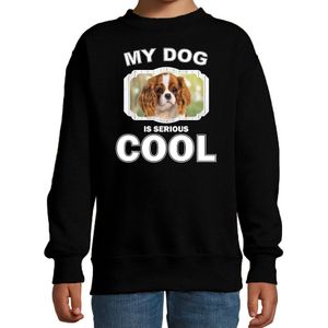 Charles spaniel honden trui / sweater my dog is serious cool zwart - kinderen - Cavalier king charles-spaniels liefhebber cadeau sweaters - kinderkleding / kleding