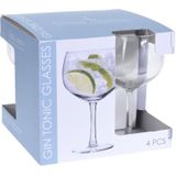Excellent Houseware gin tonic/cocktails glazen - Set van 4x stuks van 650 ml