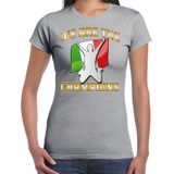 Bellatio Decorations Verkleed shirt voor dames - Italie - grijs - voetbal supporter - themafeest
