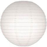 Set van 8x stuks luxe witte bol lampionnen 25 cm - Bruiloft, verjaardag, party feestartikelen/versiering in het wit